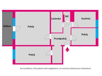 Morena PKM I3 pokoje 63 m balkon,dwustronne