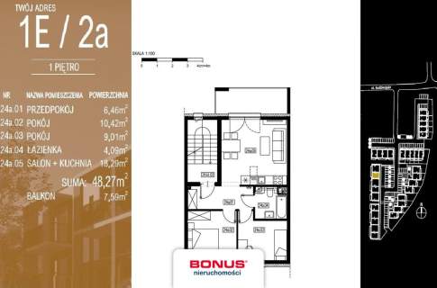 3 - pokojowe / spokojne osiedle / 48,27m2