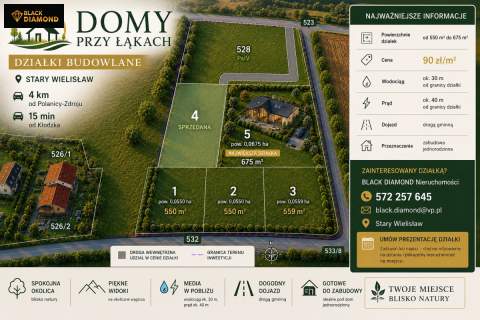 DOMY PRZY ŁĄKACH - DZIŁAKI OD 550m2
