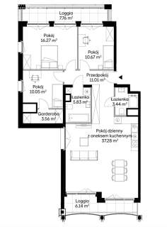Czteropokojowe Mieszkanie z 2 Loggiami, Smart Home
