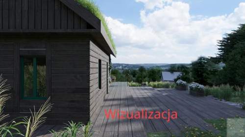Siedlisko z drewnianym domem w malowniczym miejscu
