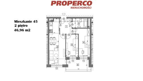 Mieszkanie 3 pok., 46,96 m2, ul. Żeromskiego