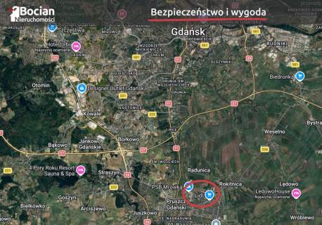 Płaska, uzbrojona Działka -Pruszcz Gdański