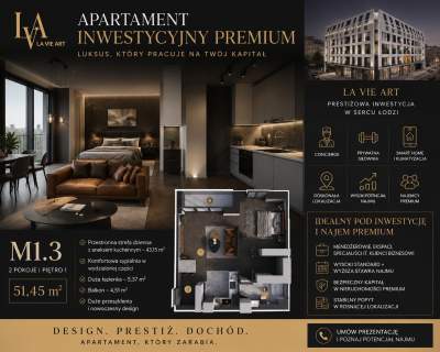 APARTAMENT PREMIUM 51,45 m , SMART HOME, CONCIERGE
