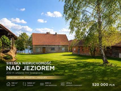 DOM Z CEGŁY, Z WŁASNĄ LINIĄ BRZEGOWĄ 200 M 