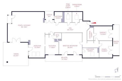 Piękny słoneczny penthouse w Wilanowie Królewskim