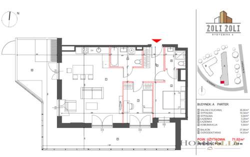 Rydygiera, apartament 70m2, 3 pok. TARAS