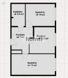 Przestronne mieszkanie 59 m2,