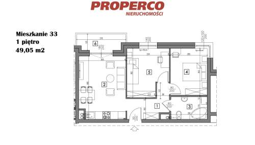 Mieszkanie 3 pok., 49,05 m2, ul. Żeromskiego