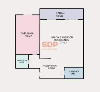 2 pokojowy apartament z dużym tarasem na osiedlu Belvedere.