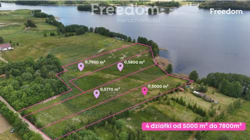 Działka 5000m2 z liną brzegową jeziora Szóstak