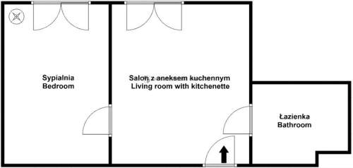 Dwupokojowe mieszkanie 46m2 przy ul. Skrzyneckiego