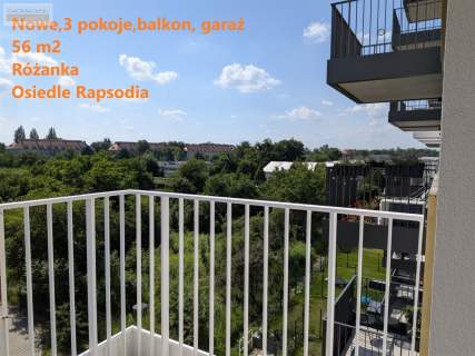 Nowe 3 pokoje, balkon, 56 m2 Różanka