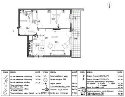 Calineczki 51,30 mkw 2P rozkładowe balkon