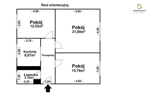 Mieszkanie 65m2 3 pokoje Centrum Bytom