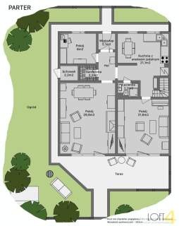 Dwupoziomowy apartament z ogrodem - osiedle Wólki