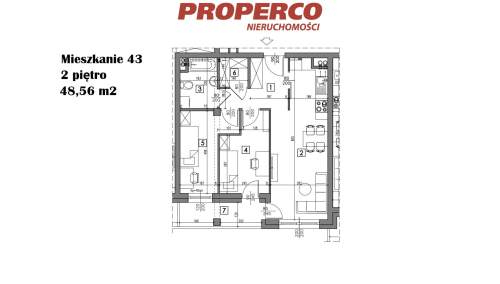 Mieszkanie 3 pok., 48,56 m2, ul. Żeromskiego