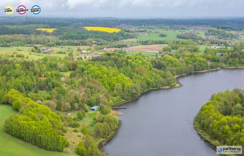 prywatny staw i las 200 m lini brzegowej