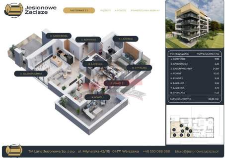 PENTHOUSE PREMIUM 83,86 m Dwa tarasy Jesion
