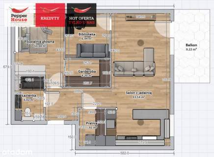 Orunia Górna - 3 pokoje 62,8m2