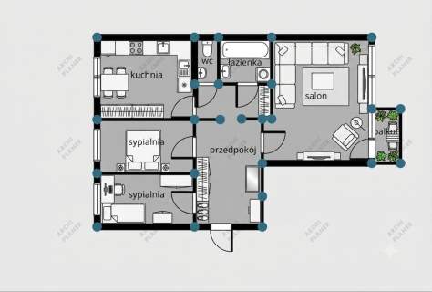 Zduńska Wola/przestronne/58,5 m /3 pokoje/2 piętro
