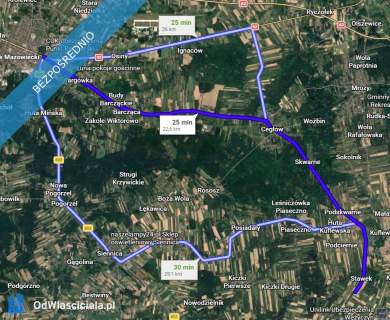 Kwadratowa działka ponad 3000 m z WZ, przestrzeń, cisza i in