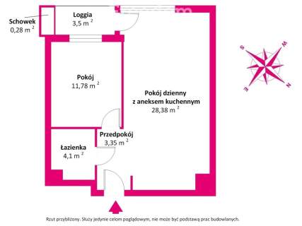 Nowoczesne 2-pokojowe 47,61 m Wilanów