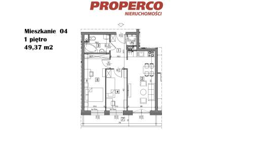Mieszkanie 3 pok., 49,37 m2, ul. Żeromskiego