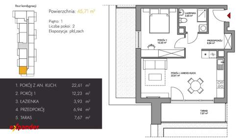 M2 BLISKO UŁ/CKD - duży balkon - dostępna od zaraz