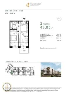 Mieszkanie o pow. 43,05 m2 Czuby