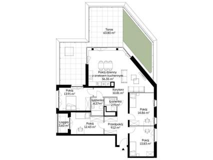 Apartament Premium z Tarasem 63 m2, Kraków