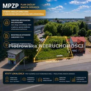 Działka budowlana na sprzedaż, 2032 m2, Sieradz