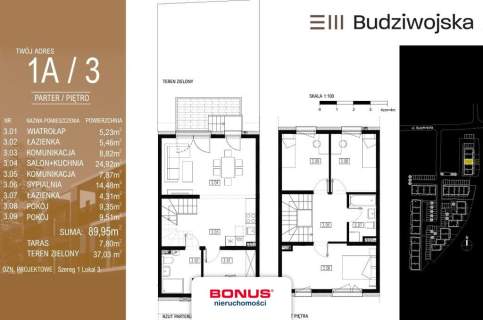 Szeregówka 89,95m2 Super dojazd do centrum