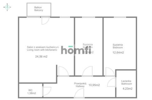 3pokoje 66m2, Prądnik Czerwony