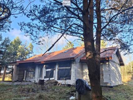Nowy dom w lesie dla rodziny , działka 4.900m2 , surowy ,