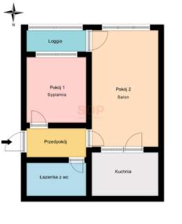 W samym centrum - słoneczne mieszkanie dwupokojowe - 35,6 mkw...
