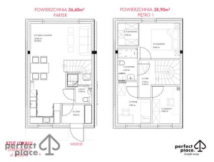 Dom szeregowy 75m2 ogródek klimatyzacja fotowolt.