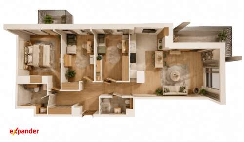 4 pokoje 94,1 m 2 balkony Szybki termin odbioru