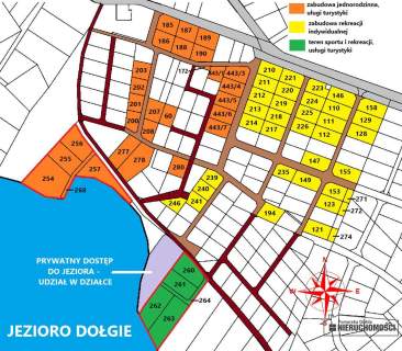 Pięknie położone działki budowlane nad jeziorem.