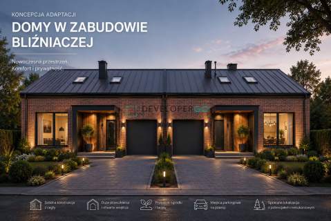 Budynek z cegły na zabudowę bliźniaczą