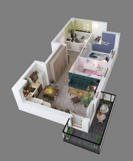 3 pokoje 56,58 m Balkon Deweloper