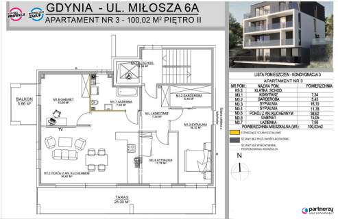 Apartament 100m2 z Tarasem 26m2, odbiór XII/26