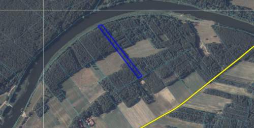 Działka 1,0545 ha z linią brzegową Narwi, Nowogród