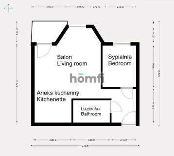 Bartla 2 pokoje z balkonem