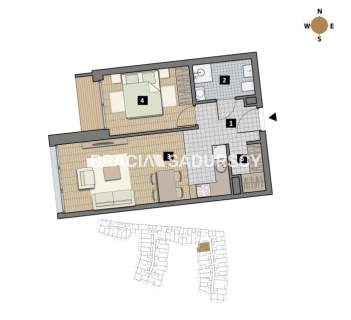 Dostępne mieszkania od 25m2 do 63m2.
