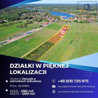 Działki z warunkami zabudowy - blisko jeziora i lasów