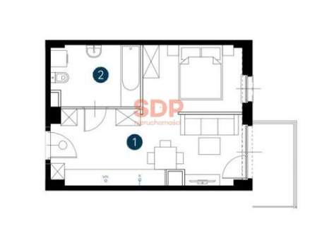 2 pokoje pod inwestycję 33,36 m2 ul. Fabryczna