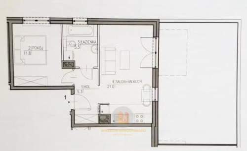 Apartament 2-pokoje z ogródkiem, komórką i garażem