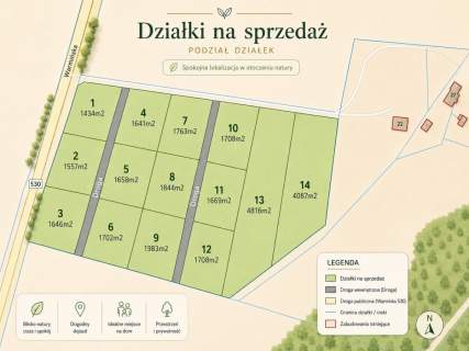 Działki pod Łuktą Mazury MPZP blisko jezior