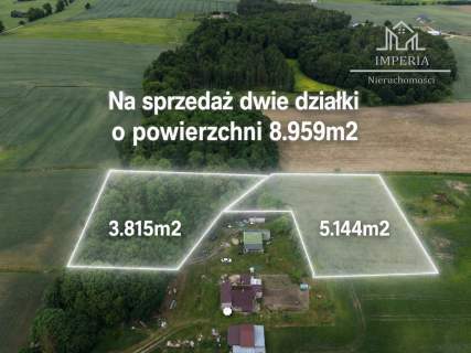 Okazja inwestycyjna 2 działki łącznie 8959 m